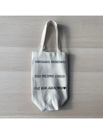 Mala de mão para garrafa com personalização - Bege