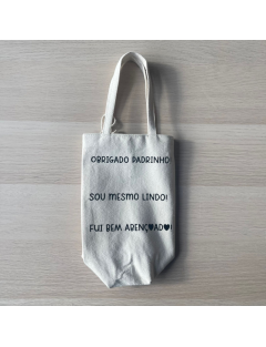 Mala de mão para garrafa com personalização - Bege