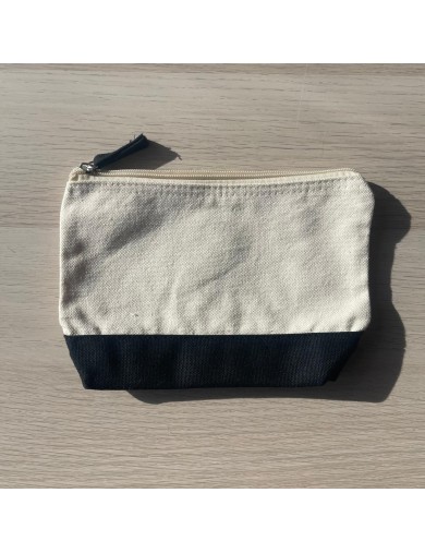 Bolsa- Bicolor (preto + bege) com fecho, com personalização