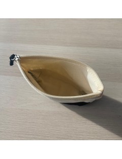 Bolsa- Bicolor (preto + bege) com fecho, com personalização