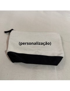 Bolsa- Bicolor (preto + bege) com fecho, com personalização
