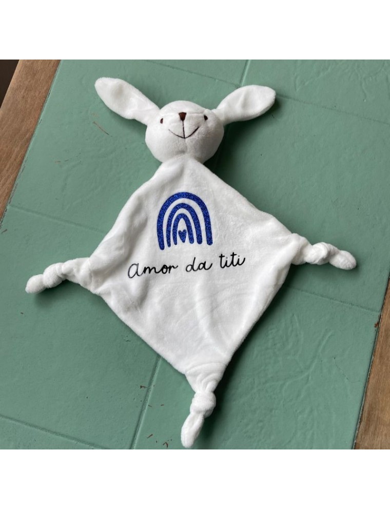 Doudou coelho com personalização - Branco