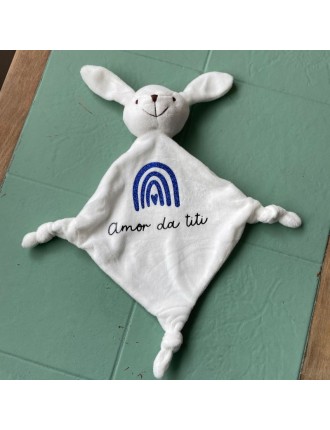Doudou coelho com personalização - Branco